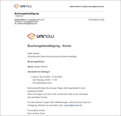 Buchungsbestätigung